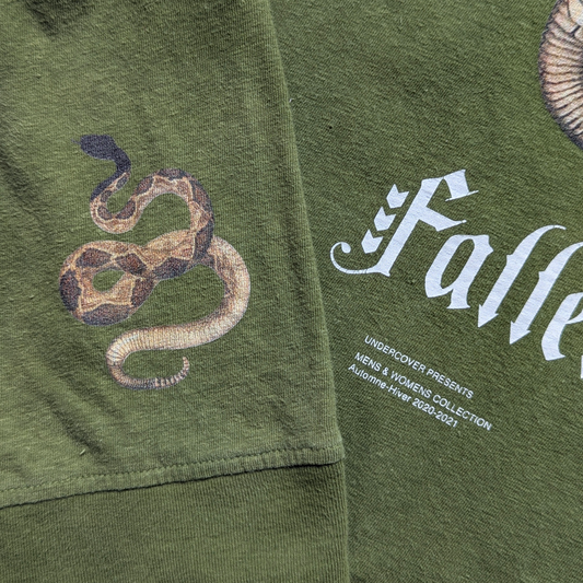 Undercover "Fallen man" snake pattern long sleeve shirt