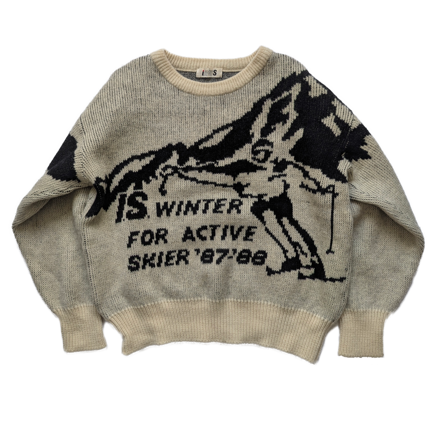 Issey Miyake sports ski print 80's knit