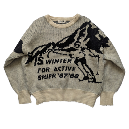 Issey Miyake sports ski print 80's knit
