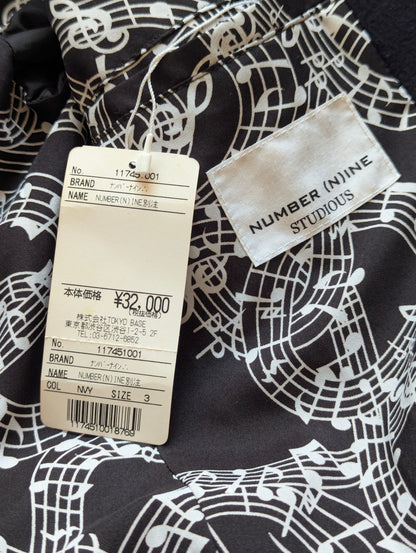 Number (N)ine musical note reprint coat