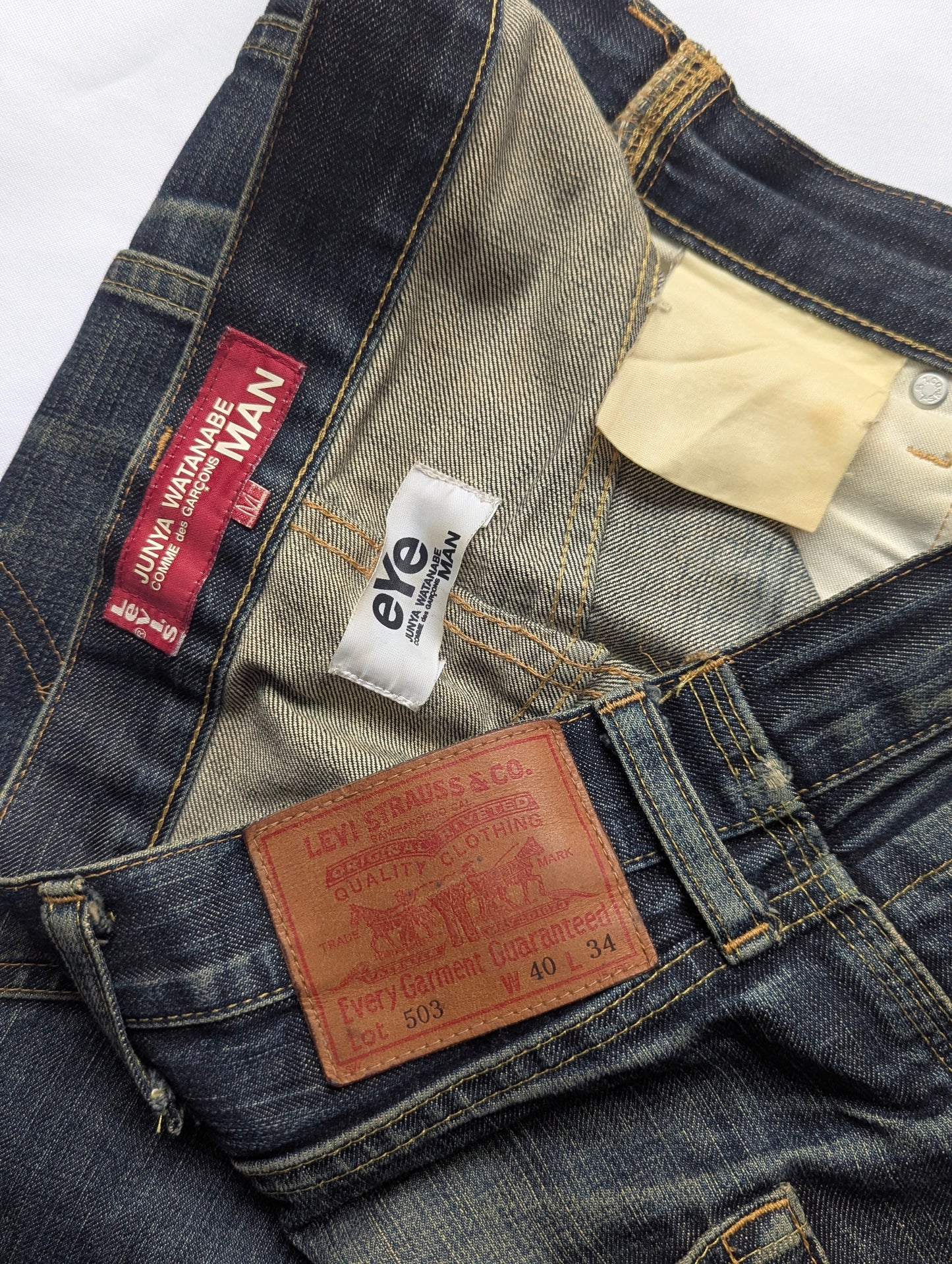 Junya Watanabe Man x Levi's collaboration distressed denim