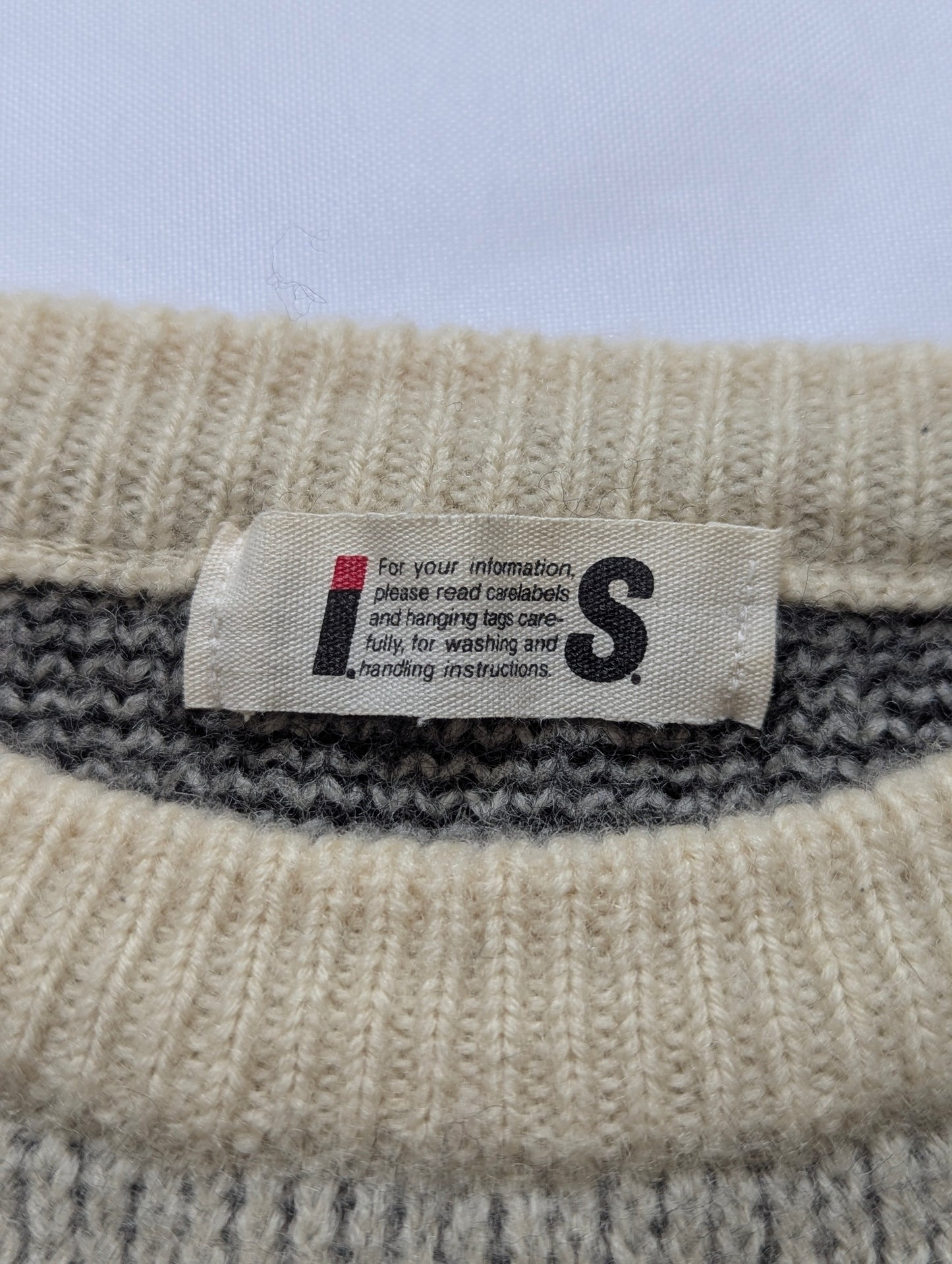 Issey Miyake sports ski print 80's knit