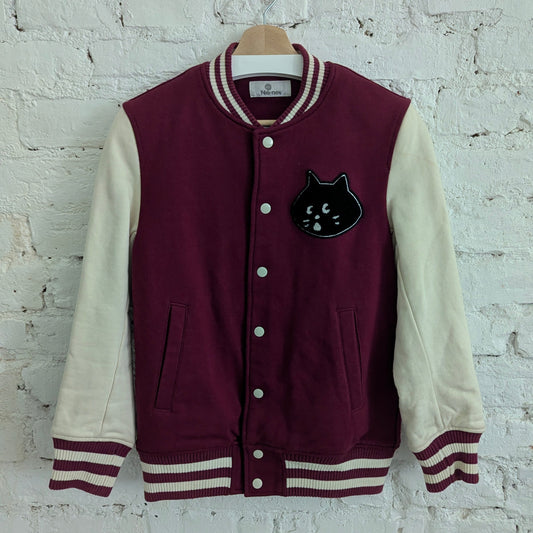 Ne net dark red varsity jacket