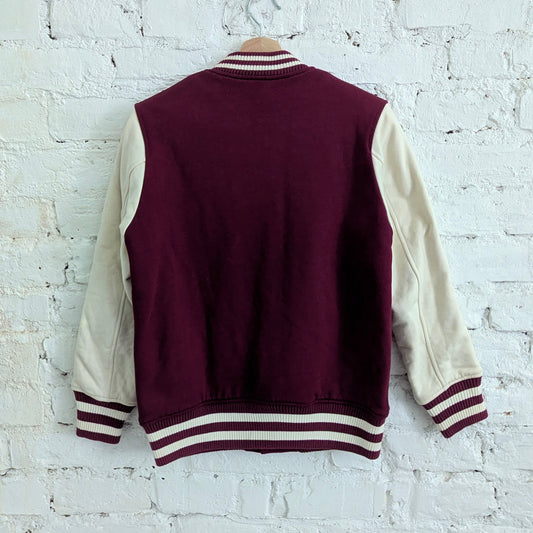 Ne net dark red varsity jacket