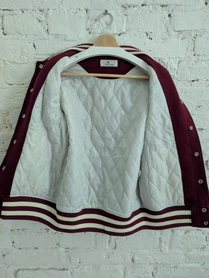 Ne net dark red varsity jacket