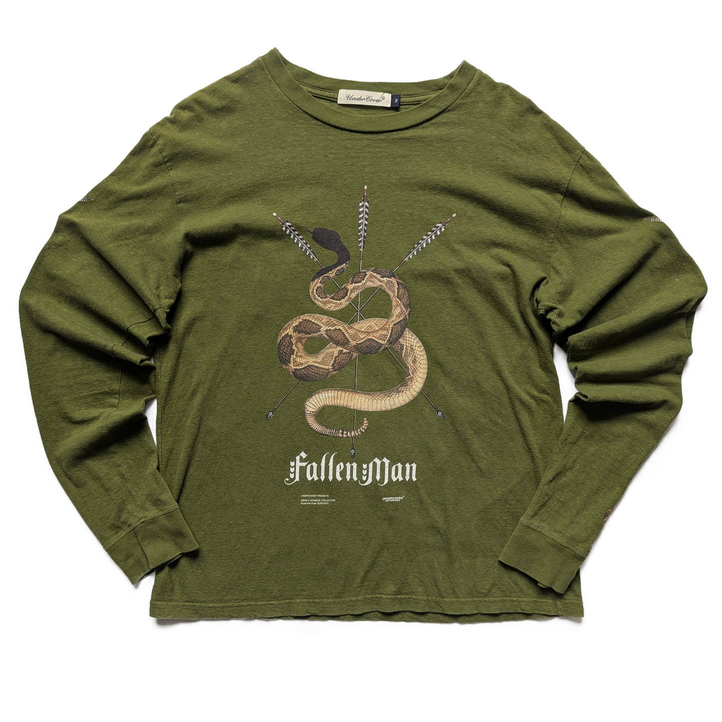 Undercover "Fallen man" snake pattern long sleeve shirt