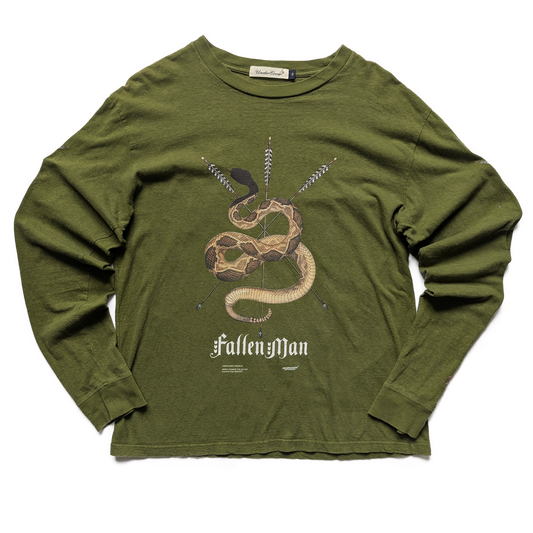 Undercover "Fallen man" snake pattern long sleeve shirt