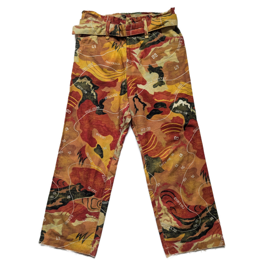 Yohji Yamamoto Pour Homme topography print trousers